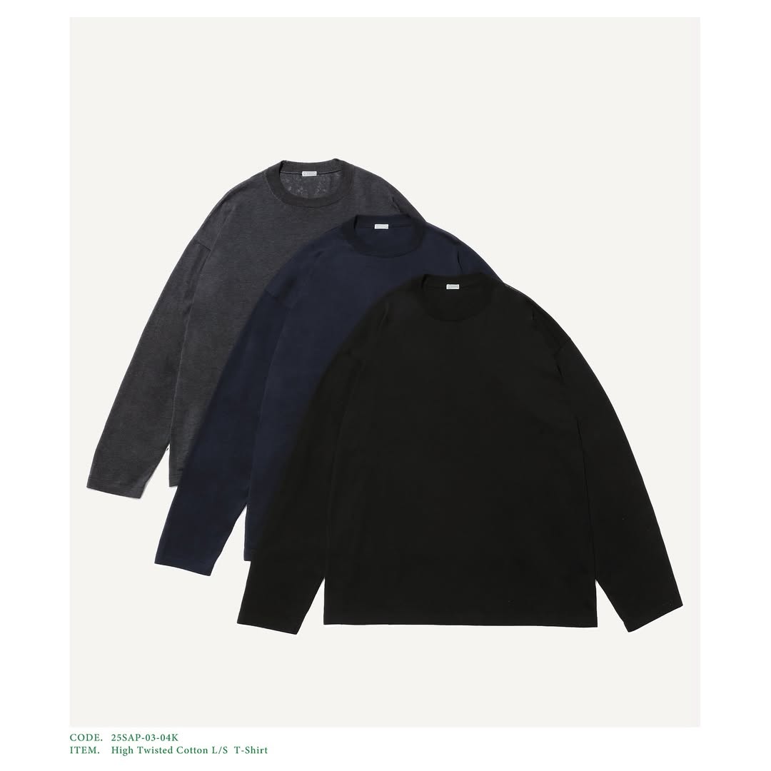 A.PRESSE 25SS High Twisted Cotton L/S T-Shirt